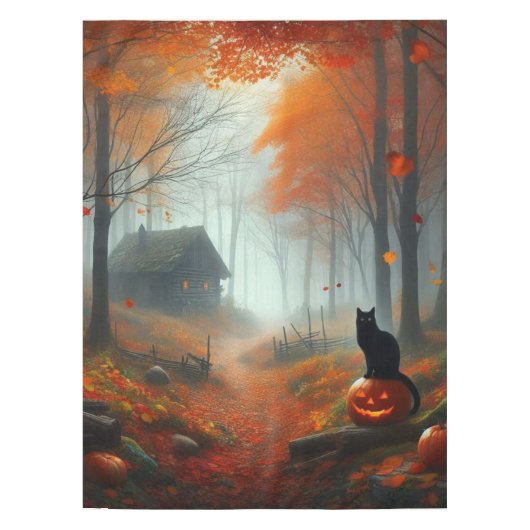 Halloween/Herfst/Herfst/pompoen/poes Tafelkleed (Voorkant)