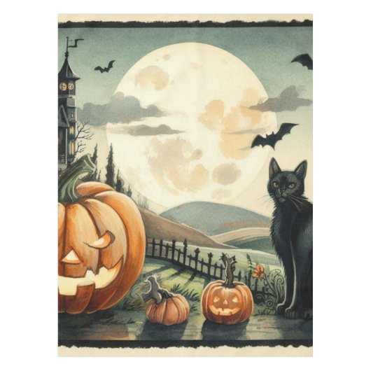 Halloween/Herfst/Herfst/pompoen/poes Tafelkleed (Voorkant)