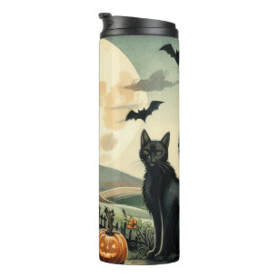 Halloween/Herfst/Herfst/pompoen/poes Thermosbeker