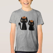 Halloween/Herfst/Herfst/pompoen/poes Tri-Blend Shirt (Voorkant)