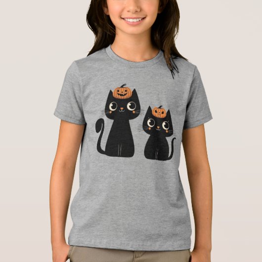 Halloween/Herfst/Herfst/pompoen/poes Tri-Blend Shirt (Voorkant)