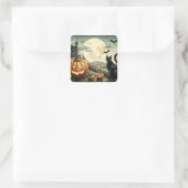 Halloween/Herfst/Herfst/pompoen/poes Vierkante Sticker (Tas)