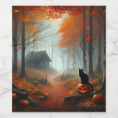 Halloween/Herfst/Herfst/pompoen/poes Wijn Etiket (Enkel label)