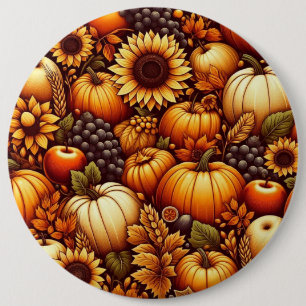 Halloween/Herfst/Herfst/pompoen Ronde Button 6,0 Cm
