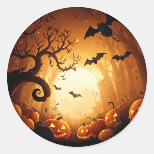 Halloween/herfst/Herfst/Pompoen Ronde Sticker (Voorkant)