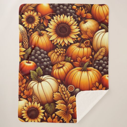Halloween/Herfst/Herfst/pompoen Sherpa Deken (Voorkant)