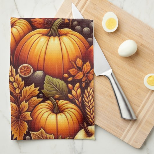Halloween/Herfst/Herfst/pompoen Theedoek (Quarter Fold)