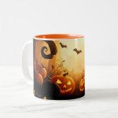Halloween/herfst/Herfst/Pompoen Tweekleurige Koffiemok (Voorkant links)