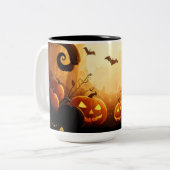 Halloween/herfst/Herfst/Pompoen Tweekleurige Koffiemok (Voorkant links)