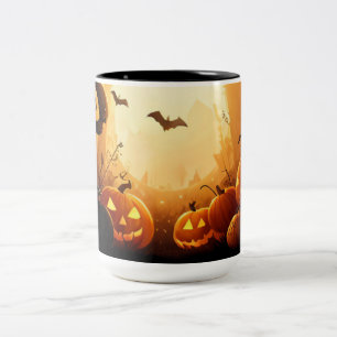 Halloween/herfst/Herfst/Pompoen Tweekleurige Koffiemok
