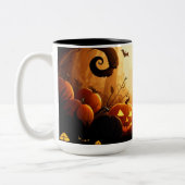 Halloween/herfst/Herfst/Pompoen Tweekleurige Koffiemok (Links)
