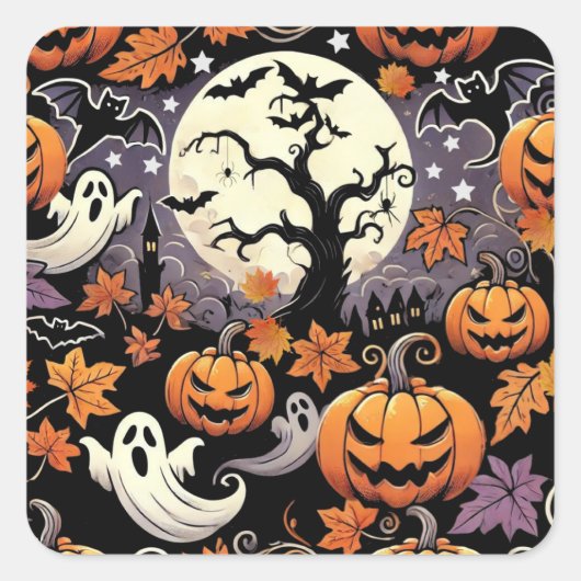 Halloween/Herfst/Herfst Vierkante Sticker (Voorkant)