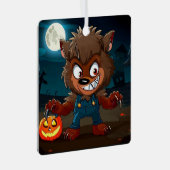 Halloween/herfst/herfst/weerwolf/cartoon Metalen Ornament (Voorkant Rechts)