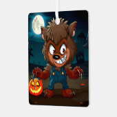 Halloween/herfst/herfst/weerwolf/cartoon Metalen Ornament (Voorkant links)