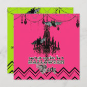 Halloween Herfst Kroonluchter Bat Chevron Zig Zag Kaart (Voorkant / Achterkant)