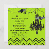 Halloween Herfst Kroonluchter Bat Chevron Zig Zag Kaart (Achterkant)