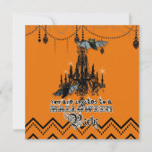 Halloween Herfst Kroonluchter Bat Chevron Zig Zag Kaart (Voorkant)