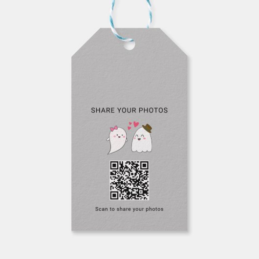 Halloween Herfst Little Boo Baby shower QR-code Cadeaulabel (Achterkant)