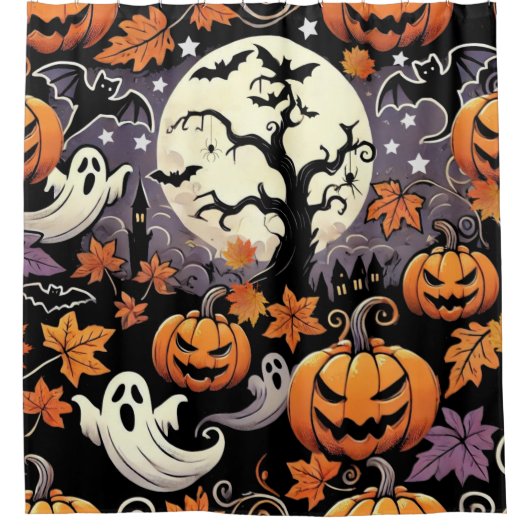 Halloween/Herfst/Najaar Douchegordijn (Voorkant)