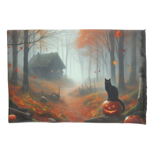 Halloween/Herfst/Najaar/pompoen/kat  Kussensloop (Voorkant)