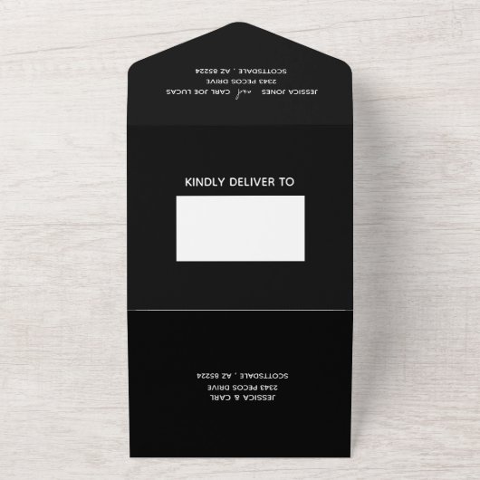 Halloween Herfst Oktober Frankenstein Bride Couple All In One Uitnodiging (Buitenkant)