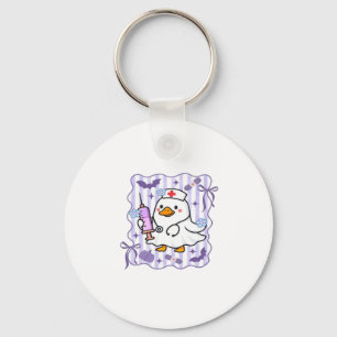 Halloween Herfst Paarse Coquette Gans Verpleegster Sleutelhanger