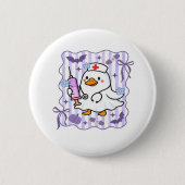 Halloween Herfst Paarse Coquette Goose Nurse Aesth Ronde Button 5,7 Cm (Voorkant)