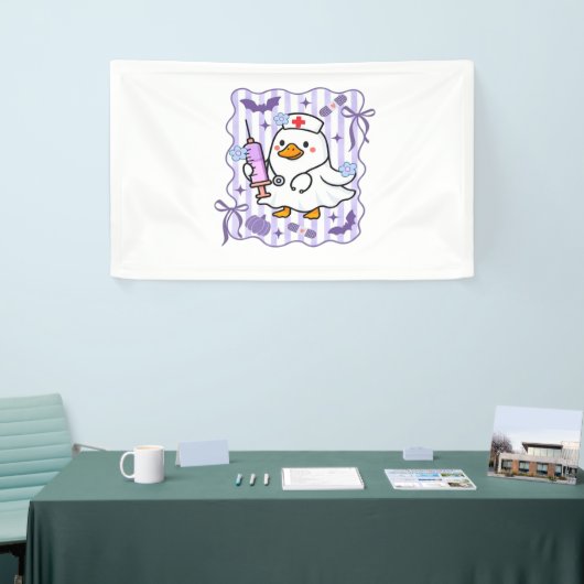 Halloween Herfst Paarse Coquette Goose Nurse Aesth Spandoek (Beurs)