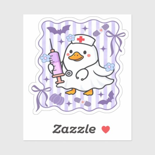 Halloween Herfst Paarse Coquette Goose Nurse Aesth Sticker (Vel)