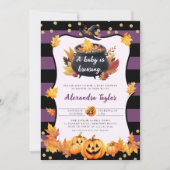 Halloween Herfst pompoen heks Schattige baby meisj Kaart (Voorkant)