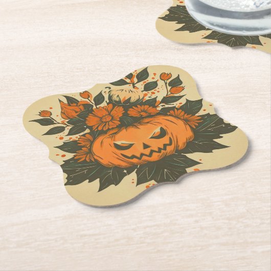 /Halloween/Herfst/pompoen Kartonnen Onderzetters (Gekanteld)