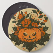 /Halloween/Herfst/pompoen Ronde Button 6,0 Cm (Voorkant /achterkant)