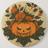 /Halloween/Herfst/pompoen Ronde Button 6,0 Cm (Voorkant)