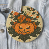 /Halloween/Herfst/pompoen Ronde Button 6,0 Cm (In situ)