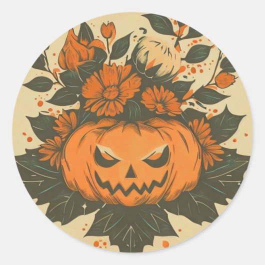 /Halloween/Herfst/pompoen Ronde Sticker (Voorkant)