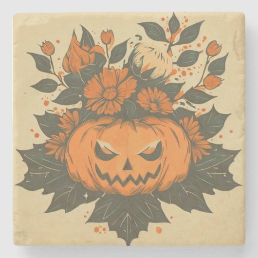 /Halloween/Herfst/pompoen Stenen Onderzetter (Voorkant)