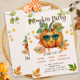 Halloween Herfst Pompoen Verjaardagsfeest Uitnodig Kaart
