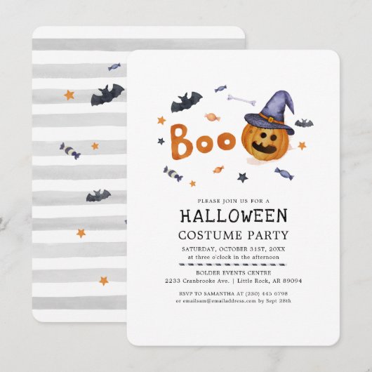 Halloween herfst pompoen verkleedfeest kaart (Voorkant / Achterkant)