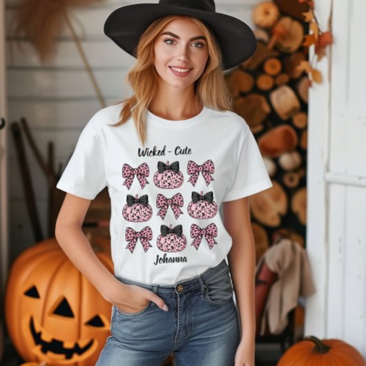 Halloween / Herfst Pompoenen en bogen roze Coquett Tri-Blend Shirt
