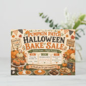 Halloween Herfst Pompoenveld Bakverkoop Kaart (Staand voorkant)