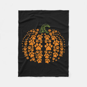 Halloween Herfst Schattige Paws Pompoen Pet Lovers Fleece Deken