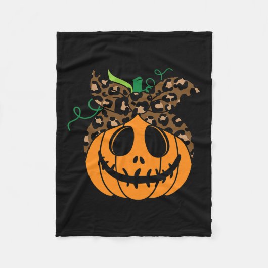 Halloween Herfst Schattigee en leuke pompoen Fleece Deken (Voorkant)