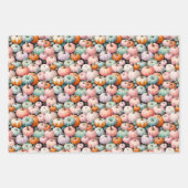 Halloween Herfst Seizoen Pompoenen & Bloemen Inpakpapier Vel (Voorkant 2)