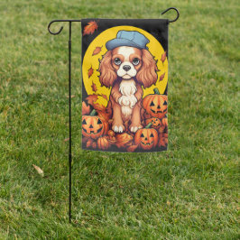 Halloween, Herfst-thema, Ruby Cavalier King Charle Tuinvlag