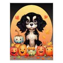 Halloween, Herfst-thema, zwart en Tan Cavalier