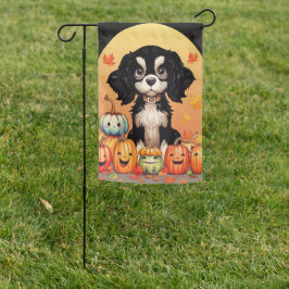 Halloween, Herfst-thema, zwart en Tan Cavalier Tuinvlag