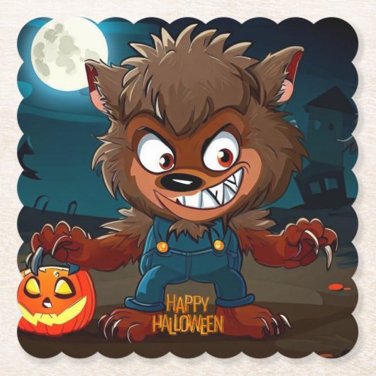 Halloween/Herfst/Weerwolf/Cartoon Kartonnen Onderzetters (Voorkant)