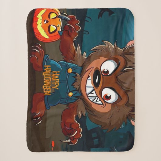 Halloween/Herfst/Weerwolf/Cartoon Sherpa Deken (Voorkant)