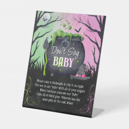 Halloween Herfst Zeg Niet Baby Baby Shower Bord Reclamebord Met Voetstuk