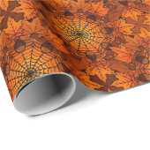 Halloween Herfstblad Patroon Ontwerp Cadeaupapier (Rol Hoek)